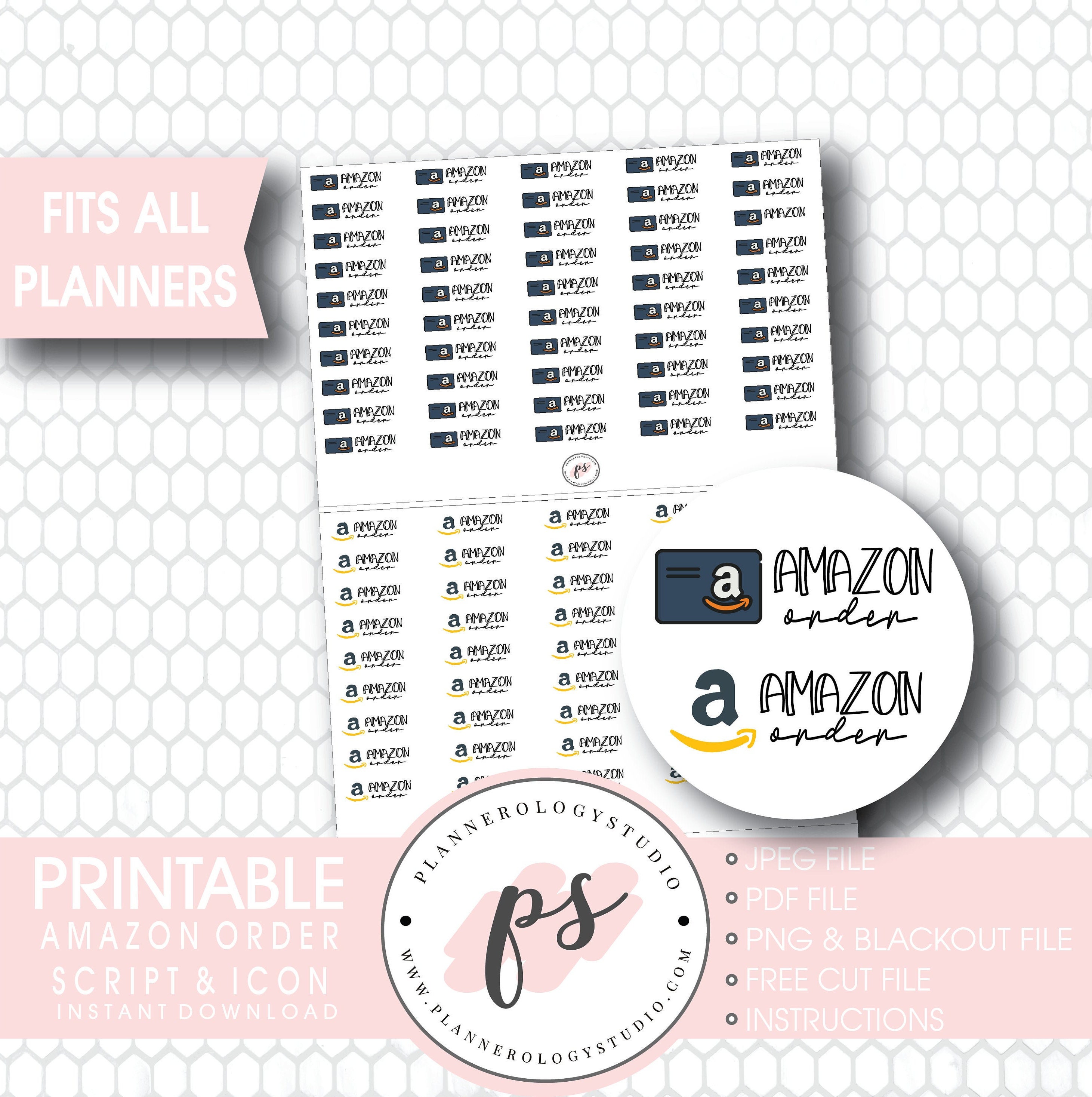 amazon order script icon digital printable planner stickers etsy ireland