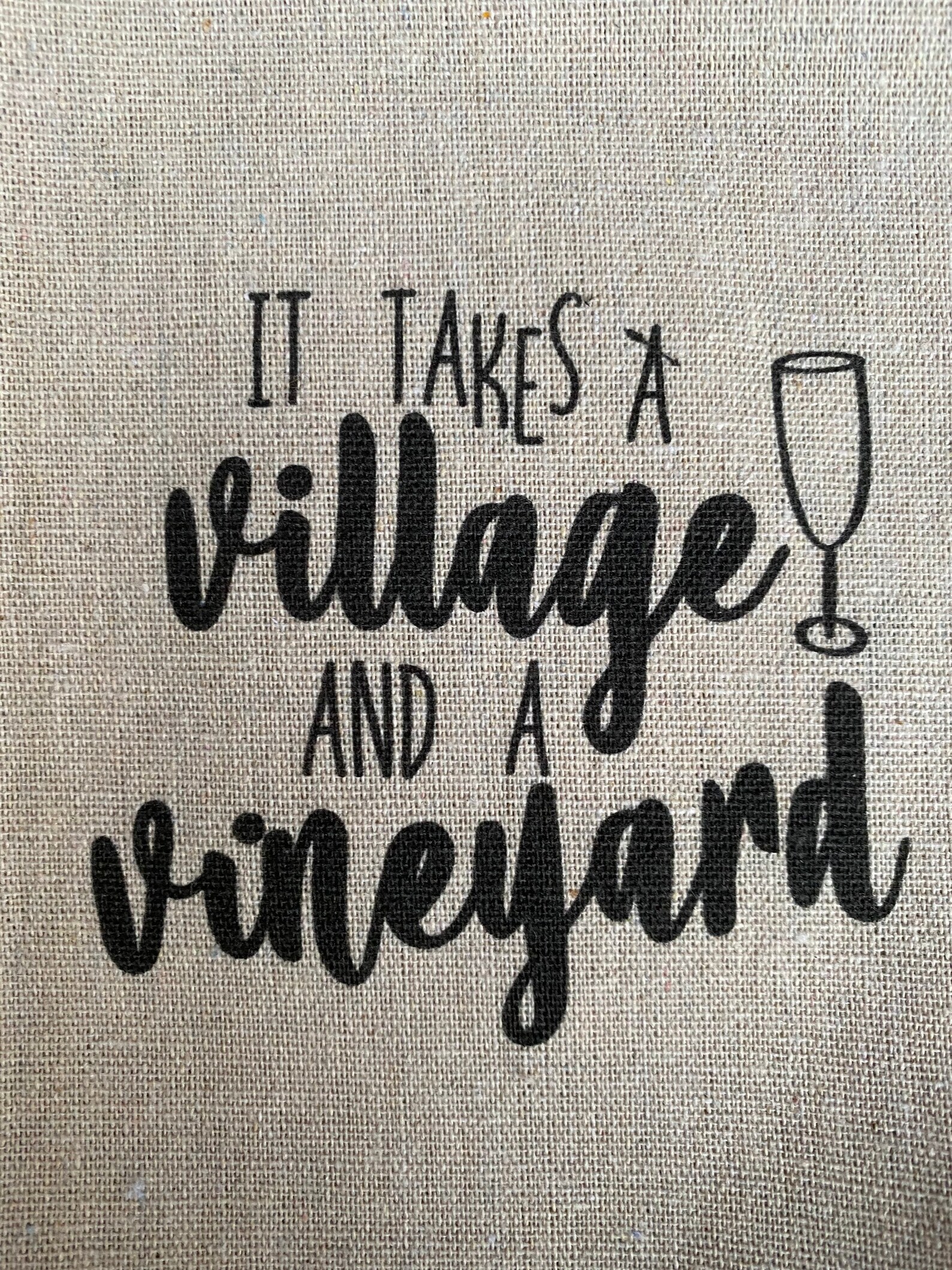 It Takes a Village and a Vineyard Canvas Wine Bottle Bag - Etsy
