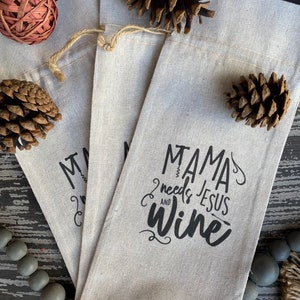 It Takes a Village and a Vineyard Canvas Wine Bottle Bag Hostess Gift image 8