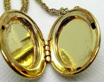 Médaillon vintage Joseph Esposito : pendentif photo avec monogramme en plaqué or 14 carats GE