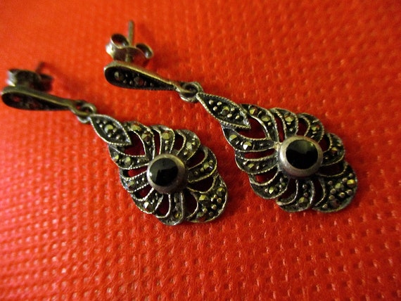 FREE SHIPPING! Vintage Lovely Art Deco Marcasite/… - image 4