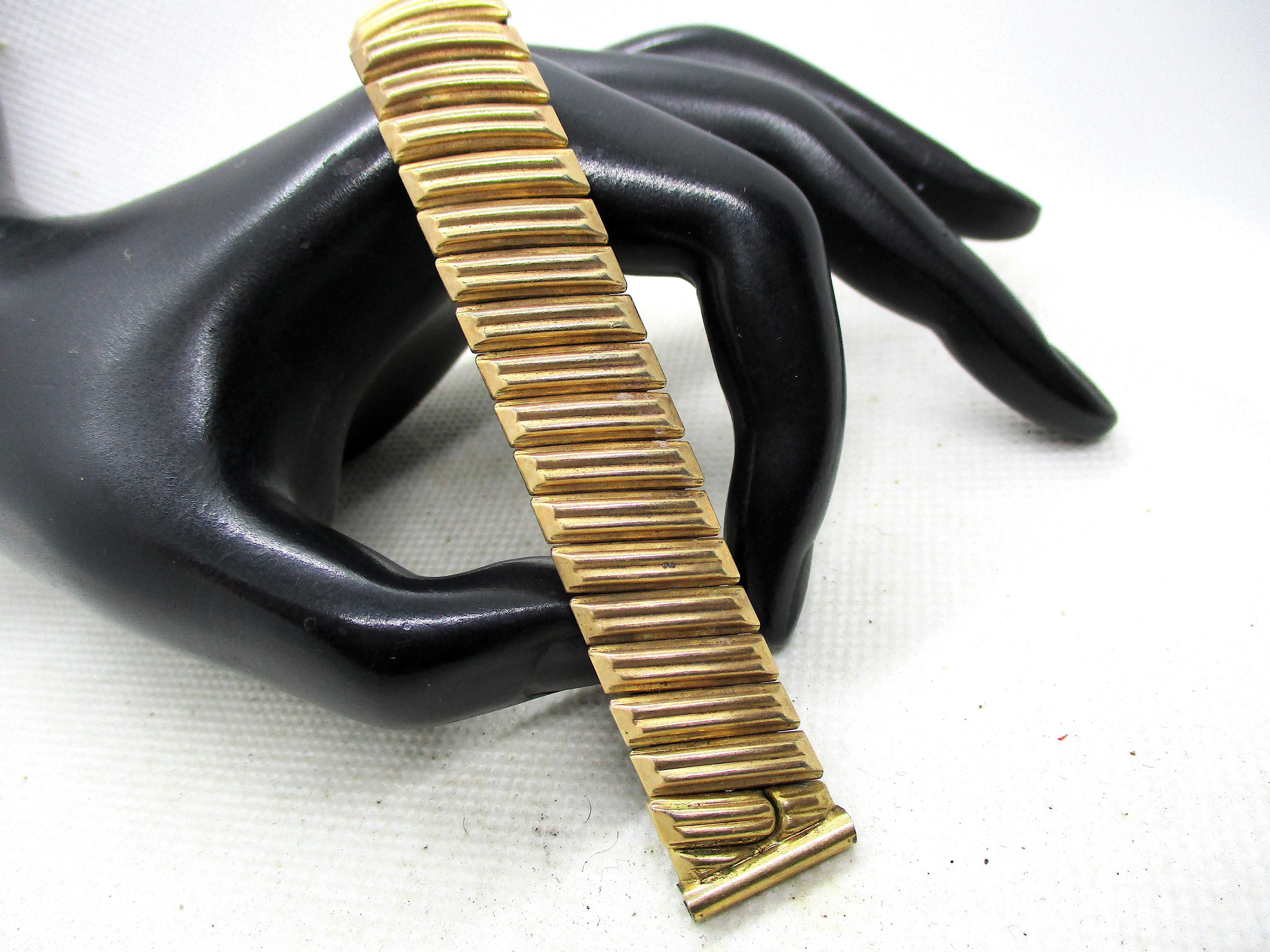 BRETTON Rose Gold Filled 1940s Expansion Watch Band 1/20-12K  display picture 2
