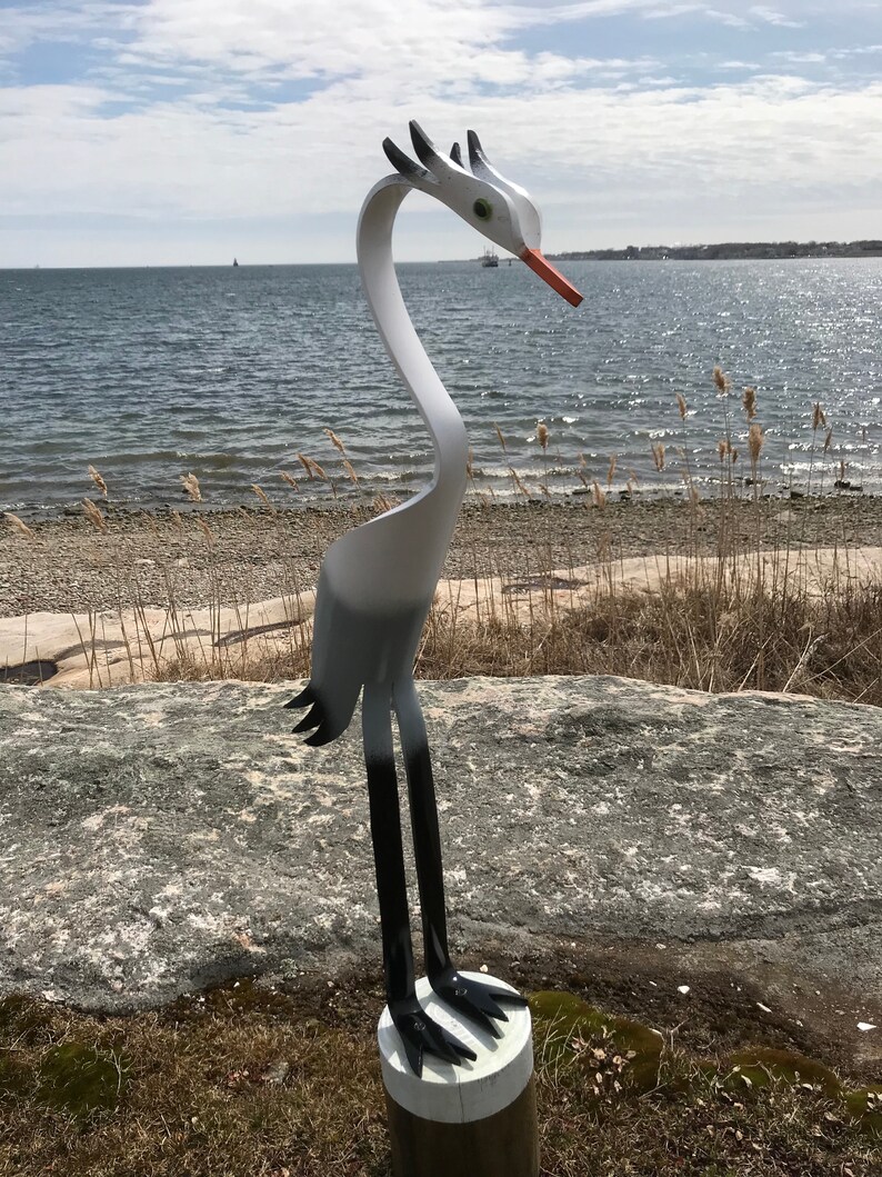 PVC Pipe Birds Great White Egret Yard Garden Decor Statue Etsy