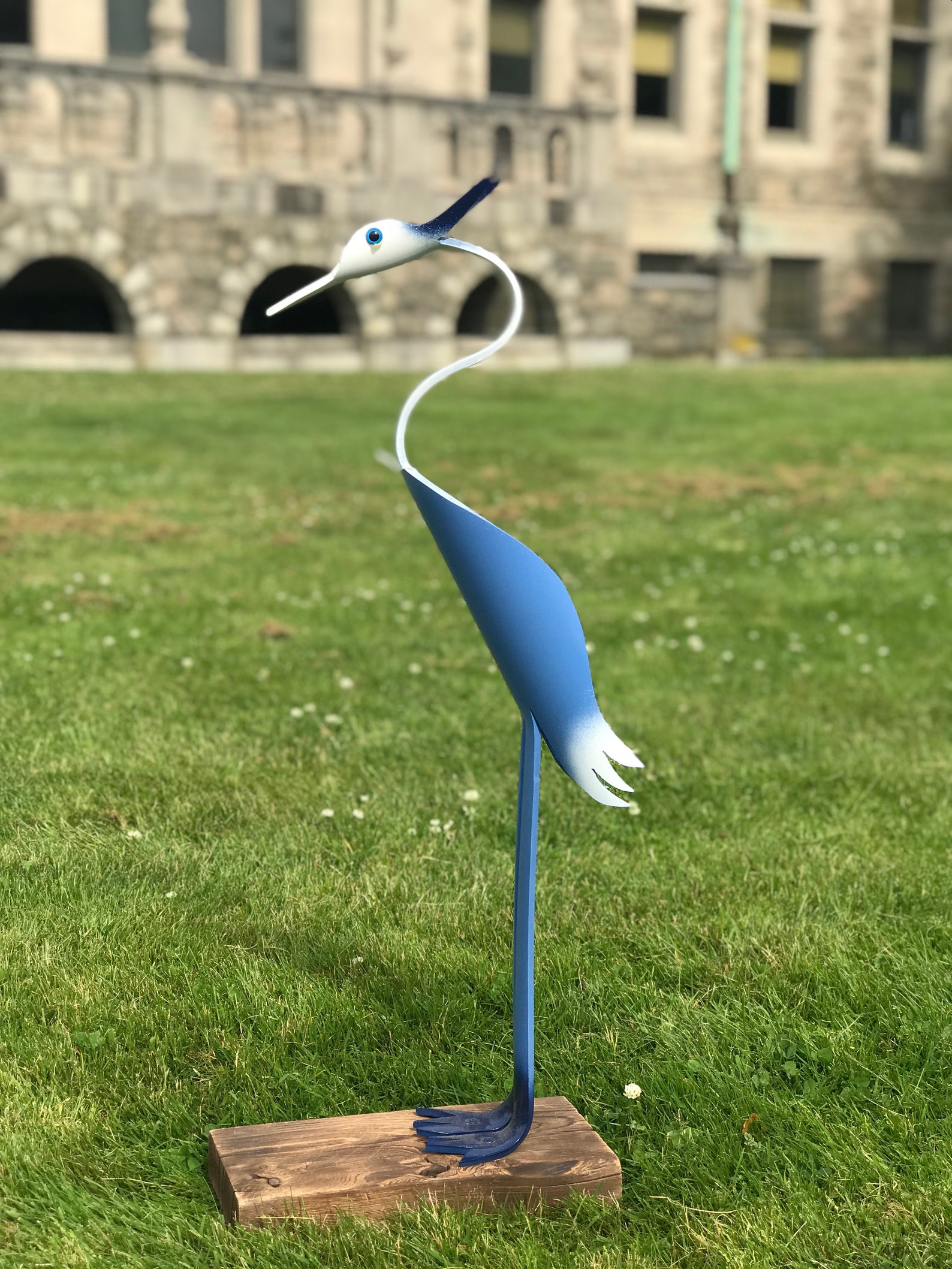 PVC Pipe Birds Blue Heron Yard Garden Decor Statue Handmade Etsy