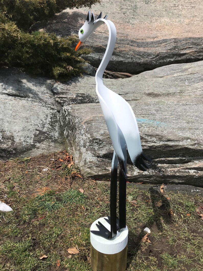 PVC Pipe Birds Great White Egret Yard Garden Decor Statue Etsy