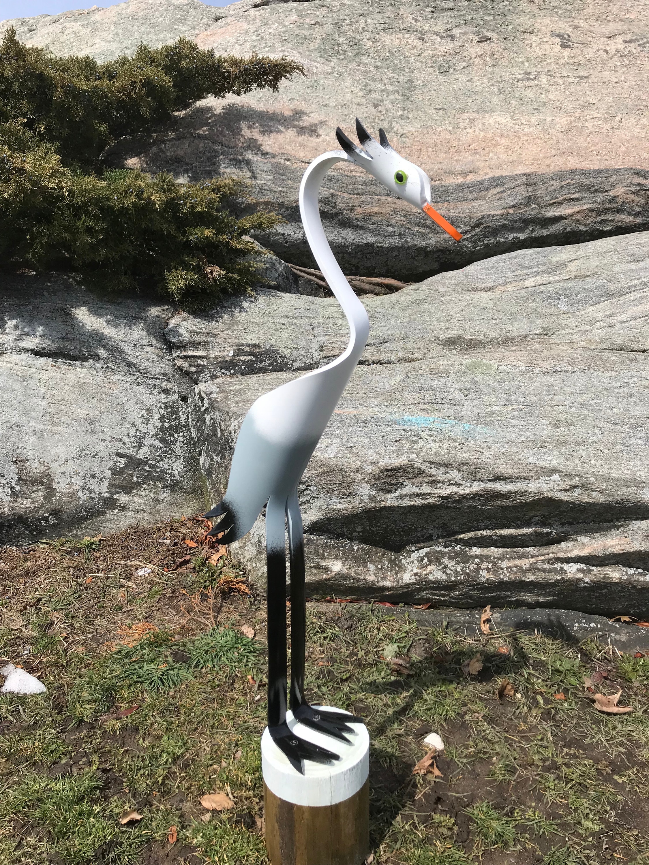 PVC Pipe Birds Great White Egret Yard Garden Decor Statue Etsy