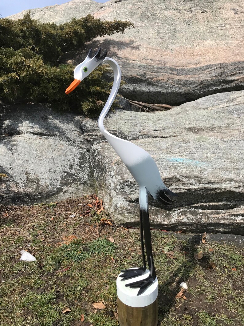 PVC Pipe Birds Great White Egret Yard Garden Decor Statue Etsy