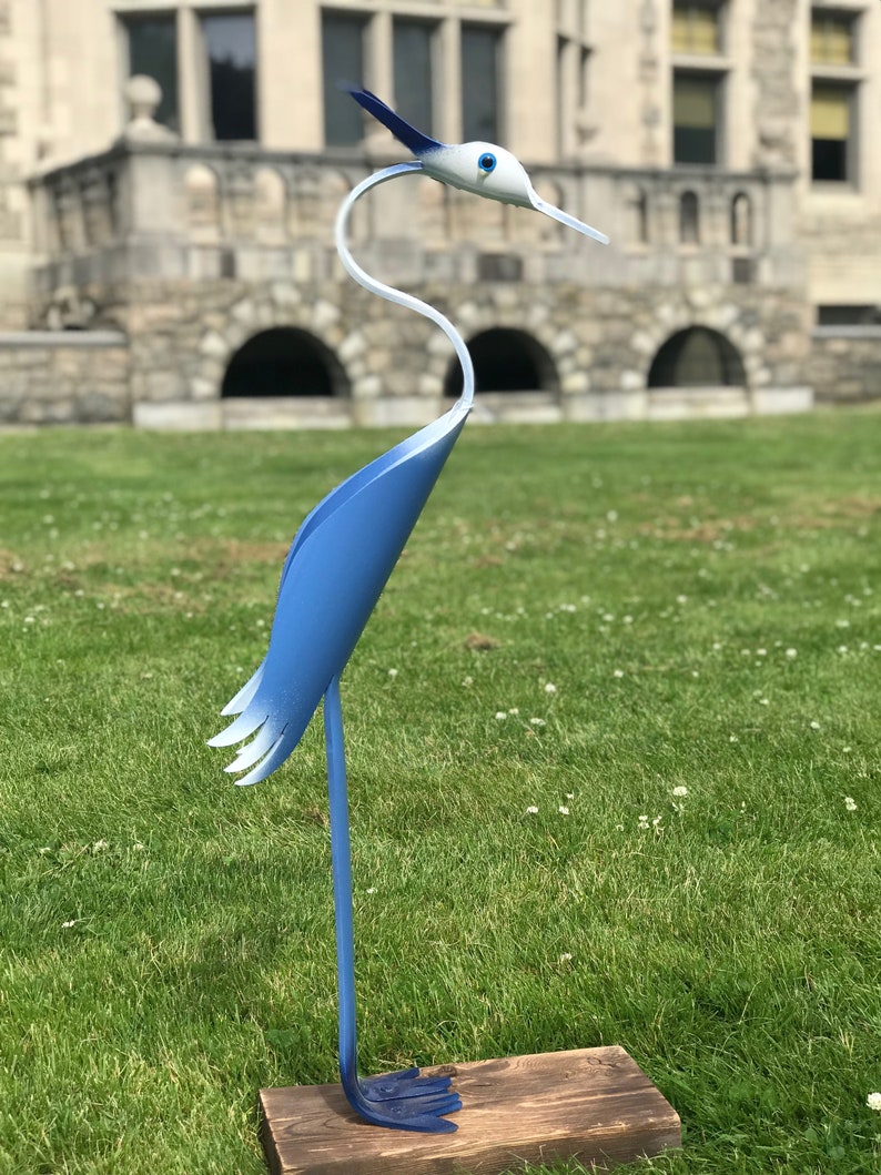 PVC Pipe Birds Blue Heron Yard Garden Decor Statue Handmade Etsy