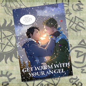 Destiel "Tarjeta de Navidad 2021", Sobrenatural, Postal