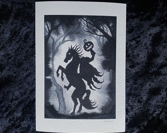Headless Horseman art print, A5 giclee print