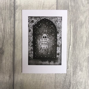 Carte fantôme, carte fantôme parfaite, carte de voeux romantique, carte fantôme, carte de voeux gothique, fabriquée au Royaume-Uni