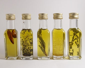 Custom Order-2oz -60ml Organic Olive Oil Favors, Rosemary Oregano Infused Greek Olive Oil, Unique Party Favors, Olive Oil Favors from Greece