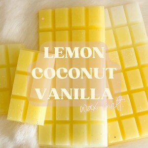 Wax Melt "Lemon Coconut Vanilla", Highly Scented, Snap Bar, Bakery Scent, Food Scent, Wax Melt for Wax Warmer/Melter