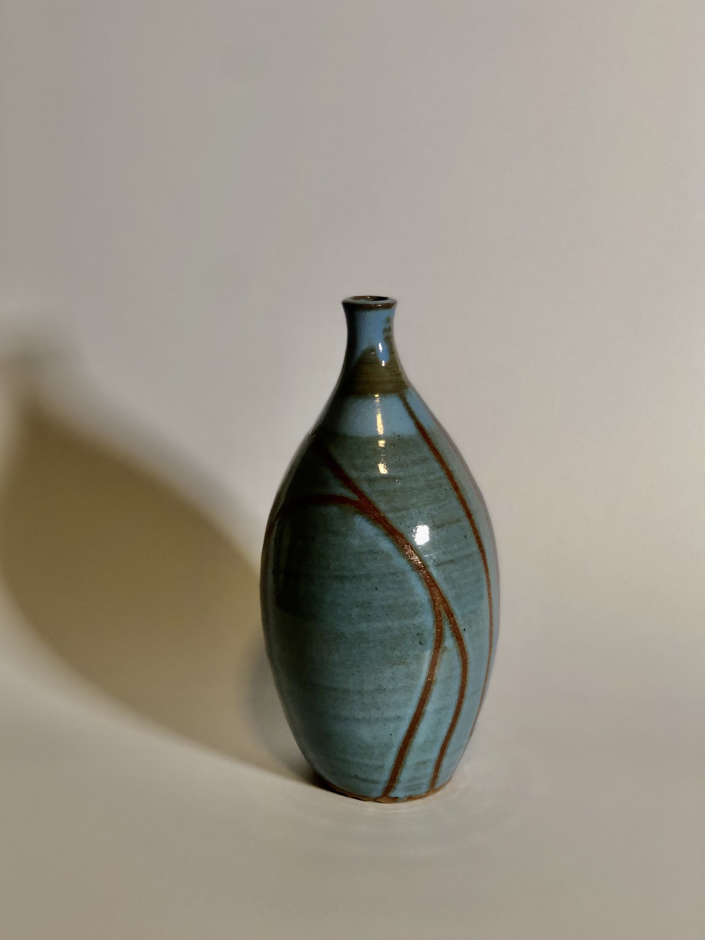 Blue bottle neck vase Etsy