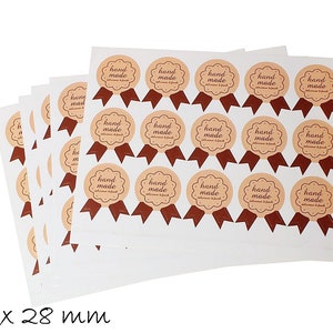 12 pegatinas "hechas a mano - deliciosas y frescas", 35 x 28 mm