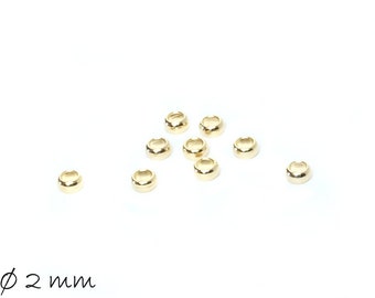Crimp beads made of stainless steel, Ø 2 mm gold