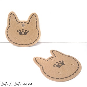 Cartões de joias gato marrom 36 x 36 mm