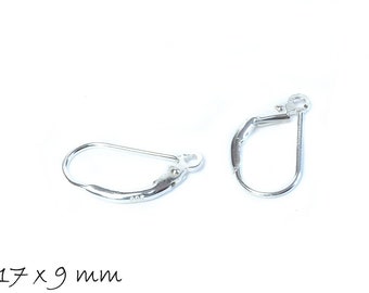 Folding leverbacks sterling silver 925 17 x 9 mm