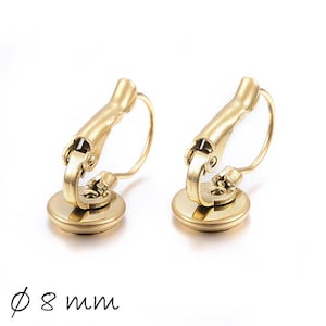 UNICRAFTALE 100set Cabochon In Acciaio Inossidabile Connettori Impostazioni Con Cabochon In Vetro Trasparente Piatti Tondi Piatti Pendenti Vassoi 14mm Doppio Anello Orecchini Per Creazione Di Gioielli