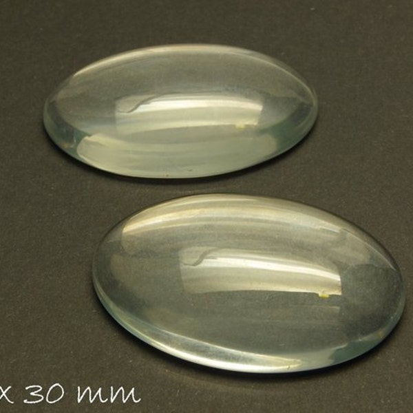 Ovale klare 40 x 30 mm Glas Cabochons