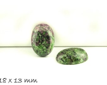 Cabochons de pierres précieuses rubis zoisite, 18 x 13 mm