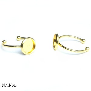 Stainless steel ring blanks 17 mm gold with 8 mm cabochon setting