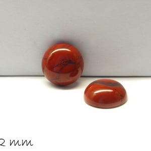 Edelstein Cabochons, roter Jasper, 12 mm