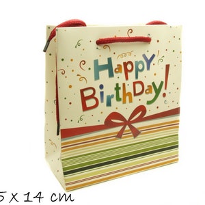2 pcs gift bag &quot;Happy Birthday&quot; 15.5 x 14 cm