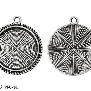 Cabochon setting / medallion Ø 20 mm antique silver