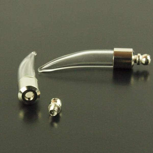 Glass beads vial hollow with screw cap, tube pointed