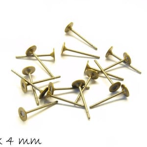 Boucle d'oreille clou en bronze vierge 4 mm
