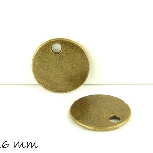 Anhänger Stempel Plättchen bronze Rohling Ø 16 mm