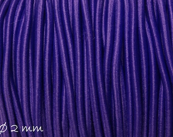 0,36EUR/mètre - 5 m de cordon élastique en nylon Ø 2 mm, violet