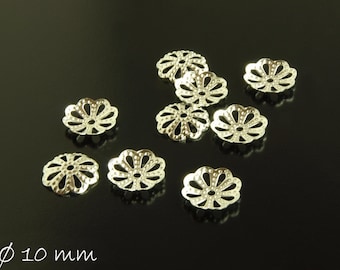 100 PCs en filigrane perles, argent, 10 mm