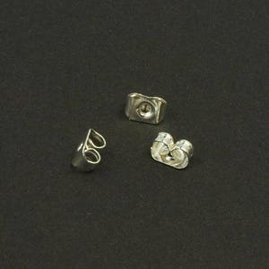 Ear nut for stud earrings, stoppers, silver, 5 x 4 mm butterfly