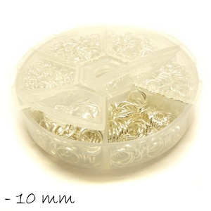 1 jump ring box silver, Ø 4 - 10 mm