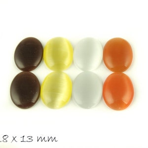 8 cabochon ovali in vetro cateye 18 x 13 mm, mix 2