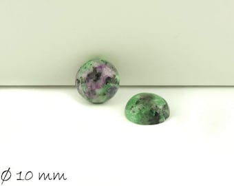 Edelstein Cabochons, Rubin-Zoisit, Ø 10 mm