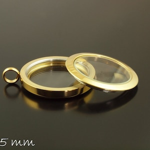 Screw medallion gold glass stainless steel