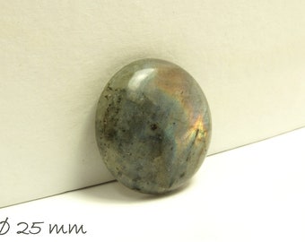 1 piece gemstone cabochon, labradorite, Ø 25 mm