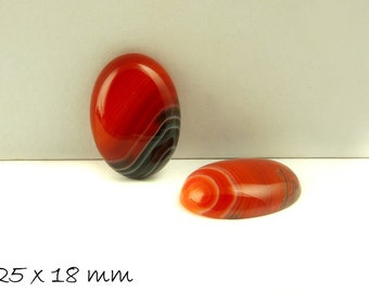 1 PCs Pierre cabochon agate, agate, 25 x 18 mm, rouge