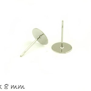 Stainless steel stud earrings blank 12 x 8 mm earrings