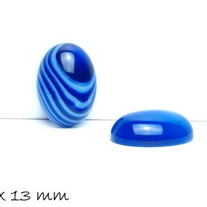 Gemstone cabochons agate, 18 x 13 mm, blue