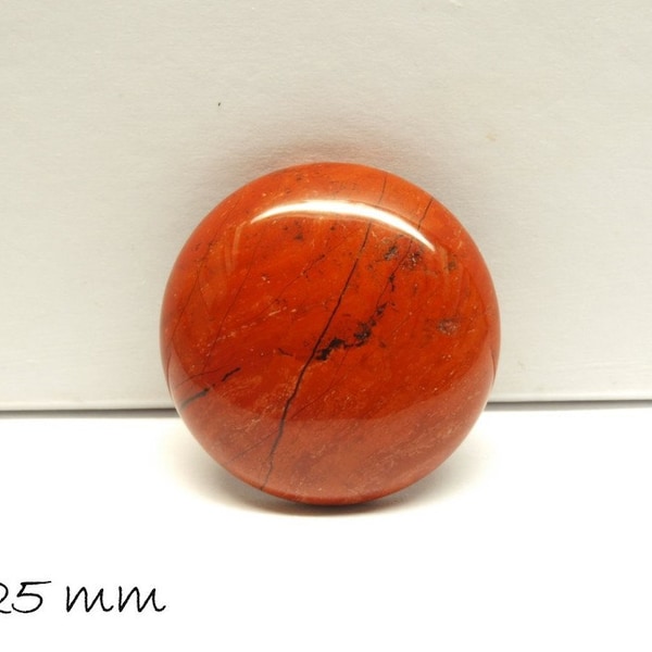 Gemstone Cabochon, Red Jasper, 25mm