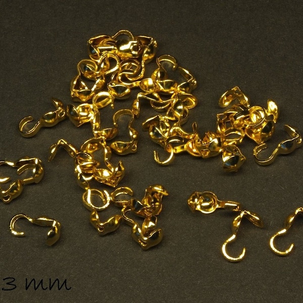 Sertir perles or 9 x 3 mm