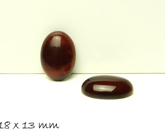 Gemstone cabochons, red tiger eye, 18 x 13 mm, oval