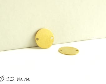 Pak van 10 verbindingsstempelplaatjes messing Ø 12 mm