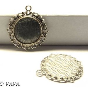 Cabochon Fassung / Medaillon Ø 20mm altsilber