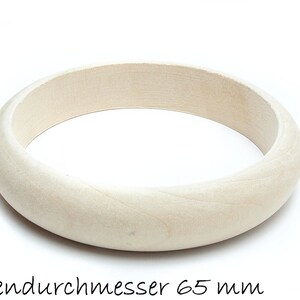 1 wooden bangle blank, inner diameter 65 mm