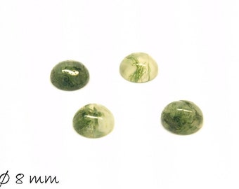 Edelsteen Cabochons, Mos Agaat, 8 mm